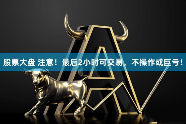 股票大盘 注意！最后2小时可交易，不操作或巨亏！